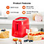 Geepas Red 2 Slice Bread Toaster with 6 Level Browning Control