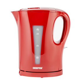Geepas Red Kettle 1.7L Cordless Fast Boil Jug Kettle 2200W