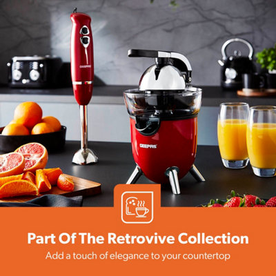 Geepas Retrovive Electric Citrus Juicer Fruit Squeezer Juice Extractor
