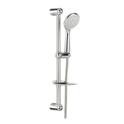 Geepas Sliding Rail Hand Shower Set Shower System Set, Shower Rail Slide Bar, 5 Spray Modes