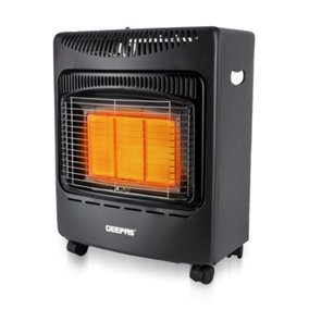 Geepas Small Cabinet Gas Heater 4.2KW Electric & Piezoelectric Ignition, Black