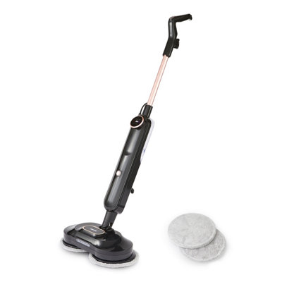 Geepas Twin Rotating Scrubbing Pads Steam Mop Digital Display 2 Steam Settings 540ML Water Tank