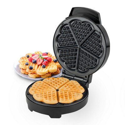 Geepas Waffle Maker, 5 Slice Heart Shaped Non-Stick Electric Belgian Waffle Maker