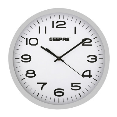 Geepas Wall Clock, 12 ''Non-ticking Analog Wall Clock, Modern Large Number Round Clock