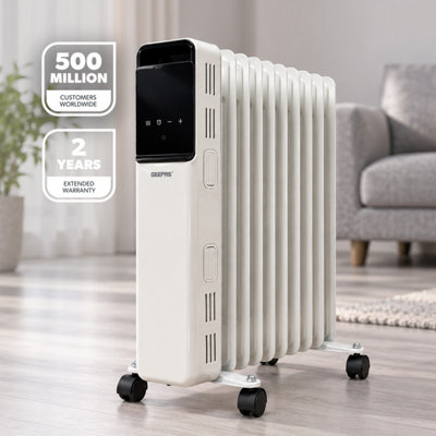 Geepas White 11 Fin Digital Oil Filled Radiator Remote Control