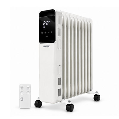 Geepas White 2500W Digital Oil Filled Radiator Remote Control | DIY at B&Q