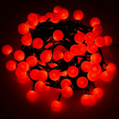 GEEZY 1000 LED Red Berry Christmas String Lights Mains Powered Fairy ...