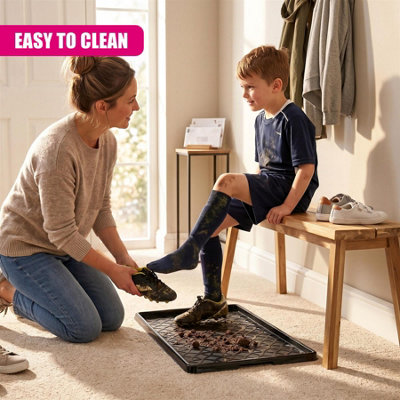 GEEZY 2 Pc Boot Trays Indoor Outdoor Plastic Shoe Mat Drip Board for ...