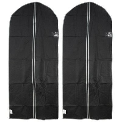 GEEZY 2 Pcs Breathabe Zip Up Hanging Suit Dress Coat Garment Bag Clothes Cover DustProof