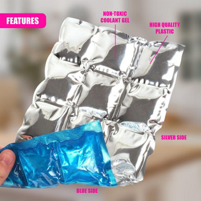 GEEZY 3 Reusable Flexible Ice Pack Fridge Freezer Summer Cool Lunch Box ...