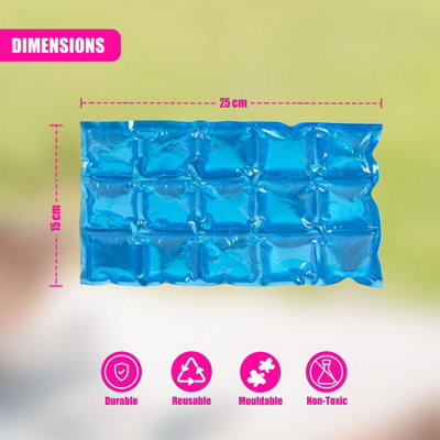 GEEZY 3 Reusable Flexible Ice Pack Fridge Freezer Summer Cool Lunch Box ...