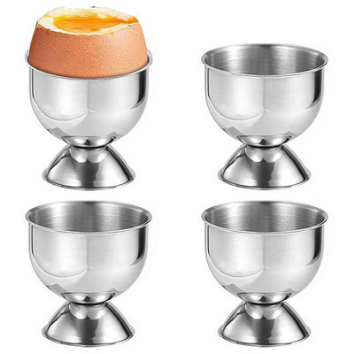 GEEZY 4 Pcs Stainless Steel Egg Cups Kitchen Breakfast Soft Boiled Egg ...