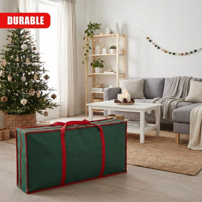 GEEZY Christmas Wrapping Paper Storage Bag with Pockets Handles Zips ...