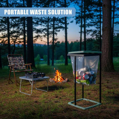 GEEZY Collapsible Bin Bag Holder Stand 60L Camping Waste Disposal ...