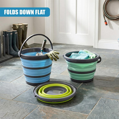 GEEZY Collapsible Bucket with Handle 10L Silicone Foldable Bucket ...