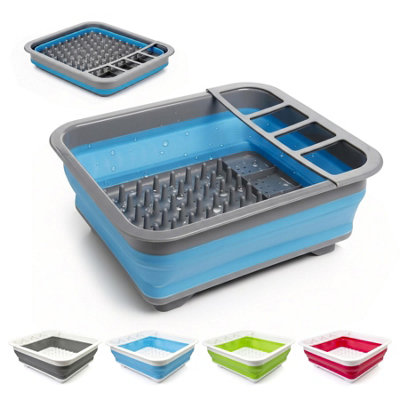 GEEZY Collapsible Dish Drainer Rack Washing Up Silicone Drying Board ...