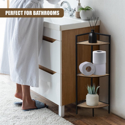 GEEZY Corner Shelf Stand 3 Tier Freestanding Storage Display Rack Living Room Bedroom