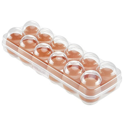 GEEZY Covered 12 Eggs Holder Storage Box Container BPA-Free