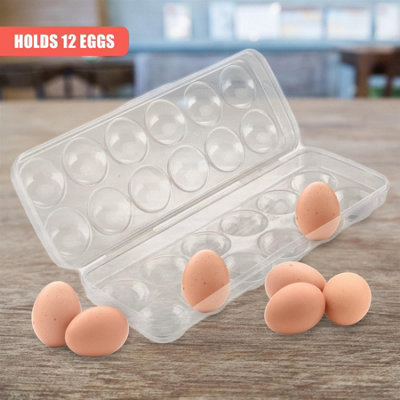 GEEZY Covered 12 Eggs Holder Storage Box Container BPA-Free