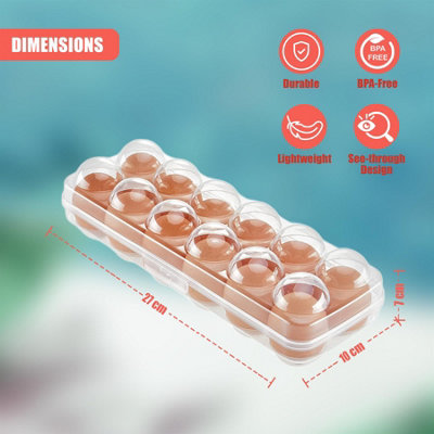 GEEZY Covered 12 Eggs Holder Storage Box Container BPA-Free