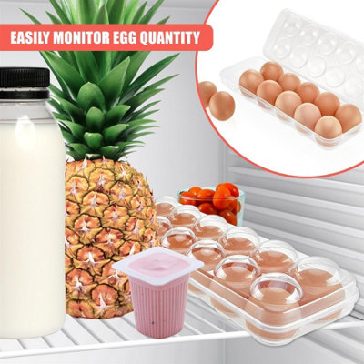 GEEZY Covered 12 Eggs Holder Storage Box Container BPA-Free