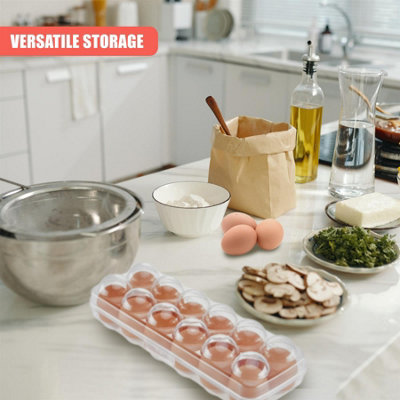 GEEZY Covered 12 Eggs Holder Storage Box Container BPA-Free