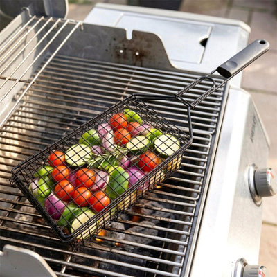 GEEZY Deep BBQ Grill Basket Non Stick Barbecue Grilling Rack Meat Camping Accessories
