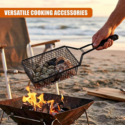 GEEZY Deep BBQ Grill Basket Non Stick Barbecue Grilling Rack Meat Camping Accessories