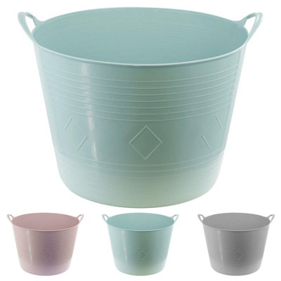 GEEZY Flexi Tub Heavy Duty Storage Basket Home Garden Laundry Toys Bucket Trug 40L