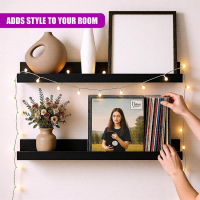 GEEZY Floating Wall Shelves Modern Picture Ledge Hanging Display Rack ...