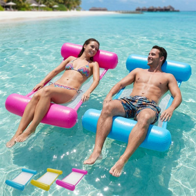 GEEZY Floating Water Hammock Inflatable Pool Lounge Floating Bed Pool ...