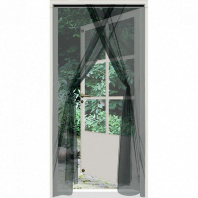 GEEZY Fly Screen Door Curtain 75x220cm Insect Mesh No Drill Pet ...