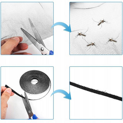 GEEZY Fly Screen Door Curtain 75x220cm Insect Mesh No Drill Pet ...