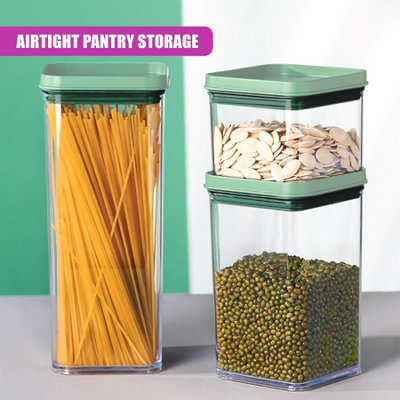 GEEZY Food Storage Containers Set of 6 Stackable Kitchen Plastic ...