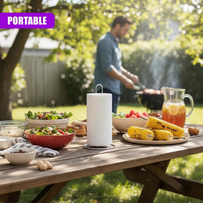 GEEZY Freestanding Kitchen Roll Holder Stainless Steel Paper Towel ...