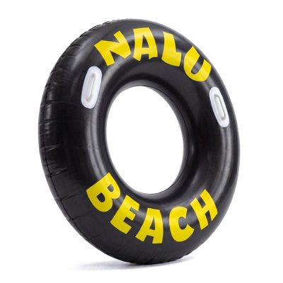 GEEZY Inflatable Turbo Tyre Swimming Ring 47 Inch with Handles Black ...