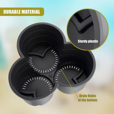 GEEZY Large 4-Tier Stackable Garden Planters Black Trio Pots for ...