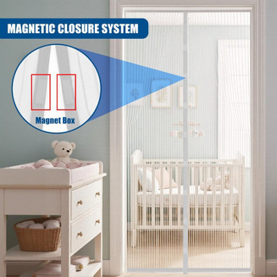 Risareyi Magnetic Window Screen - Self-Closing Bug Net, Fits Openings Up To 38x56", Actual Size 40x58", White