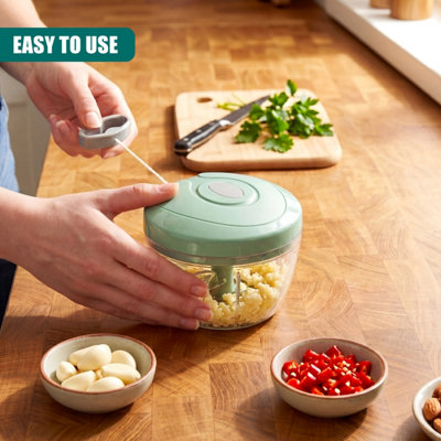 GEEZY Manual Food Chopper with Pull String Kitchen Vegetables