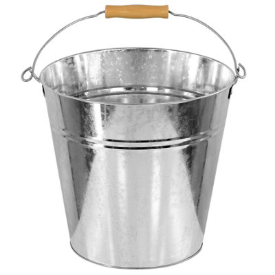 GEEZY Metal Bucket Tin Pot Garden Galvanised Zinc Planter Wooden Handle Ice Bucket 10L