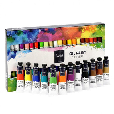 GEEZY Oil Paint Set for Artists 40 x 20ml Vibrant Colours Canvas ...