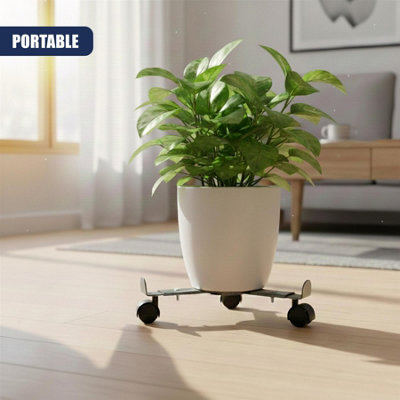 GEEZY Plant Stand on Wheels Extendable Rolling Outdoor Indoor Pot ...