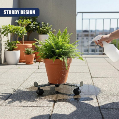 GEEZY Plant Stand on Wheels Extendable Rolling Outdoor Indoor Pot ...