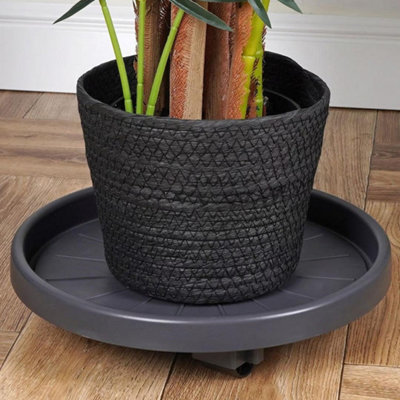GEEZY Plant Trolley Pot Stand Caddy On Wheels Flower Garden Indoor Outdoor Movable