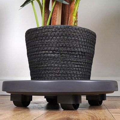 GEEZY Plant Trolley Pot Stand Caddy On Wheels Flower Garden Indoor Outdoor Movable