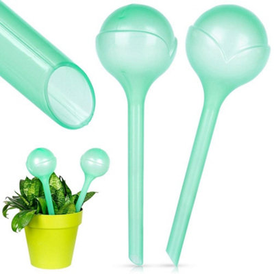 GEEZY Plant Watering Globes Automatic Self Watering Spike Bulbs Water Feeder Green 2Pc