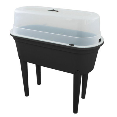 GEEZY Raised Planter Box Garden Bed with Lid Outdoor Greenhouse for Flower Vegetable