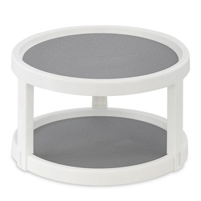 QWORK Confezione Da 2 Giradischi Per Armadietti: Lazy Susan 25 Cm, Organizer Girevole Per Dispensa E Frigo
