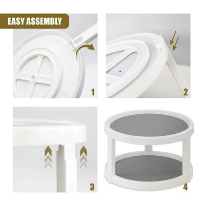 QWORK Confezione Da 2 Giradischi Per Armadietti: Lazy Susan 25 Cm, Organizer Girevole Per Dispensa E Frigo
