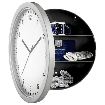 GEEZY Secret Safe Wall Clock Hidden Compartment Money Storage Box ...
